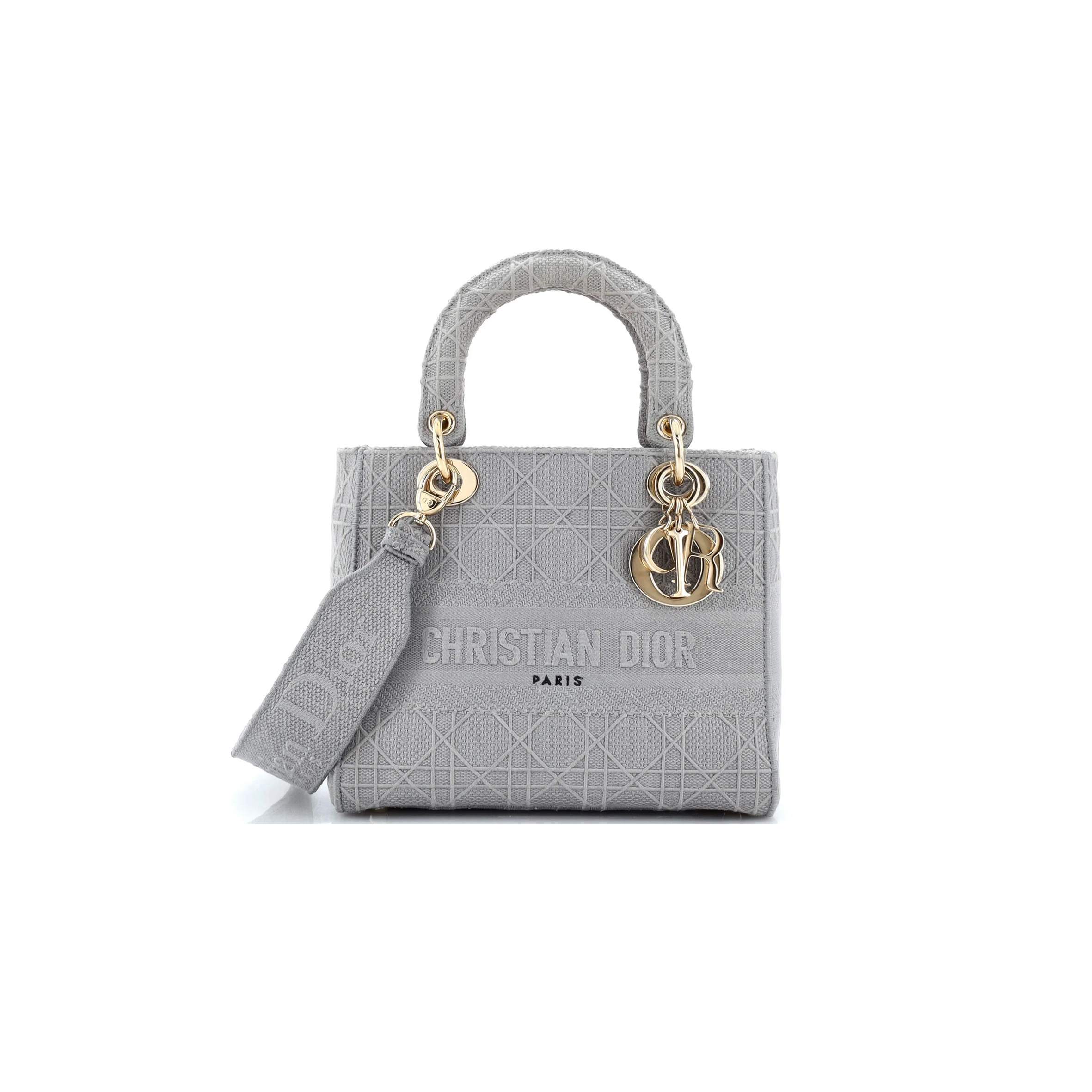 D*or lady d-lite bag cannage embroidered canvas medium (24*20*11cm)